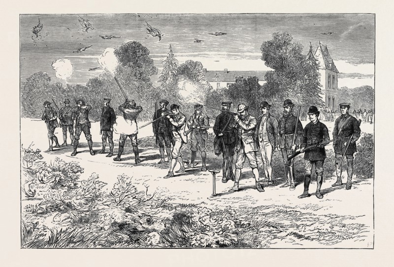 THE VISIT OF THE PRINCE OF WALES TO FRANCE: THE PRINCE SHOOTING AT ESCLIMONT WITH THE DUC DE ROCHEFOUCAULD-BISACCIA