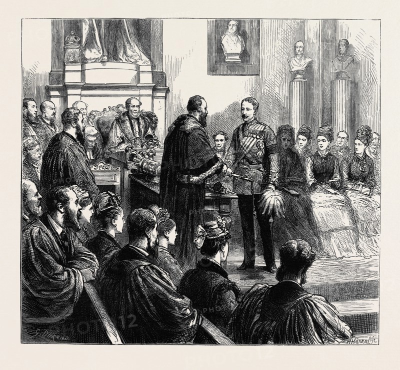 PRESENTATION OF A SWORD TO SIR GARNET WOLSELY BY THE CITY CORPORATION: THE CEREMONY AT THE GUILDHALL, October 31, 1874