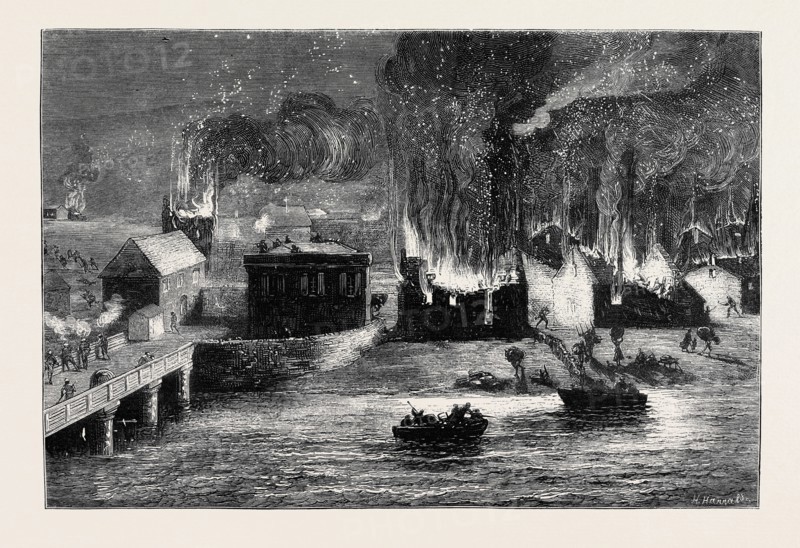 THE CIVIL WAR IN SPAIN: REPUBLICANS BURNING THE VILLAGE OF BEOBIA