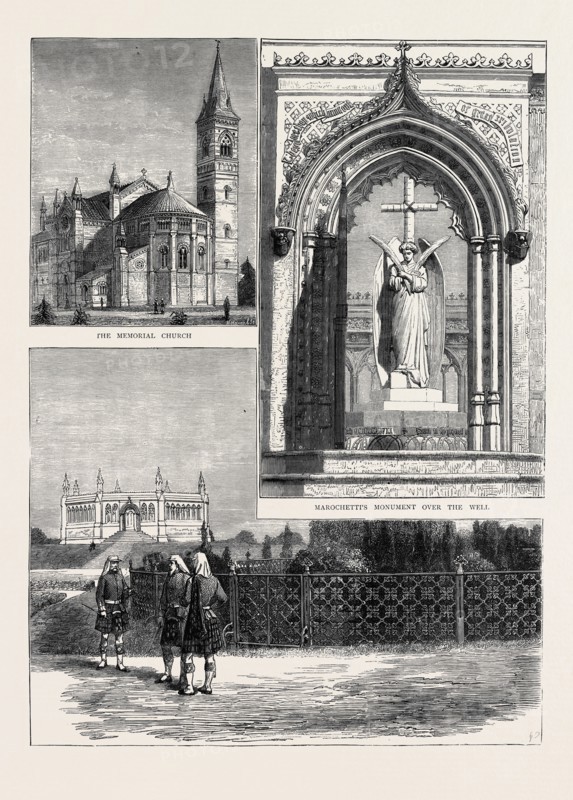 SCENE OF THE CAWNPORE MASSACRE OF 1857, MEMORIAL BUILDING AND GARDENS, THE MEMORIAL CHURCH, MAROCHETTI'S MONUMENT OVER THE WELL