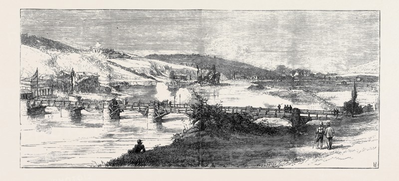 THE CIVIL WAR IN SPAIN, VIEW OF THE BRIDGE OF BÃƒâ€°HOBIE, REPUBLICANS FIRING ON A CARLIST POSITION