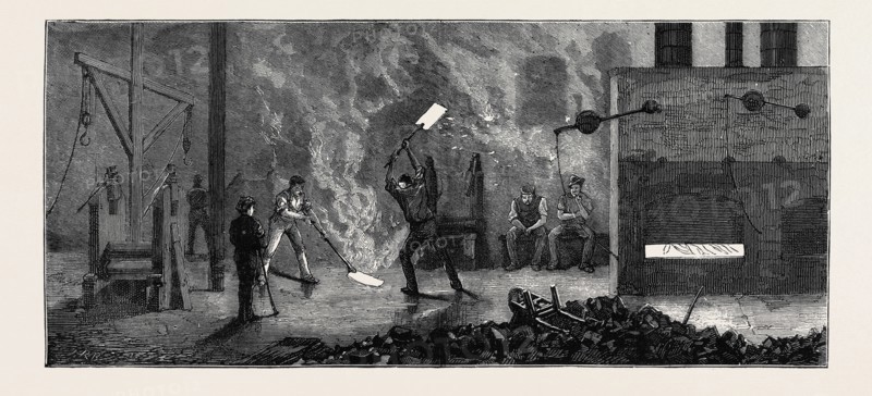 BUILDINGS AND INDUSTRIES OF SHEFFIELD: MAKING STEEL FOR PENS AT MESSRS. JESSOP'S WORKS