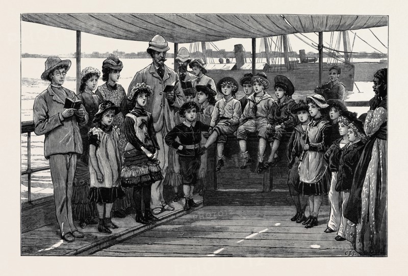 THE CRISIS IN EGYPT: ALEXANDRIA: SUNDAY-SCHOOL ON BOARD THE REFUGEE-SHIP "ROSINA"