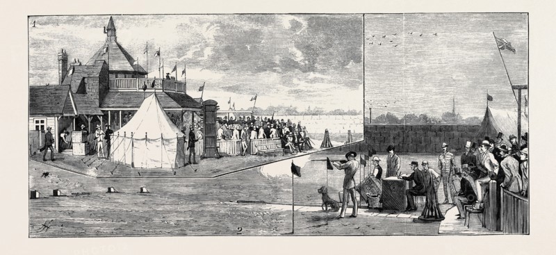 A COMPETITION AT THE GUN CLUB: 1. The New Pavilion and Betting Ring; 2. The Shooting