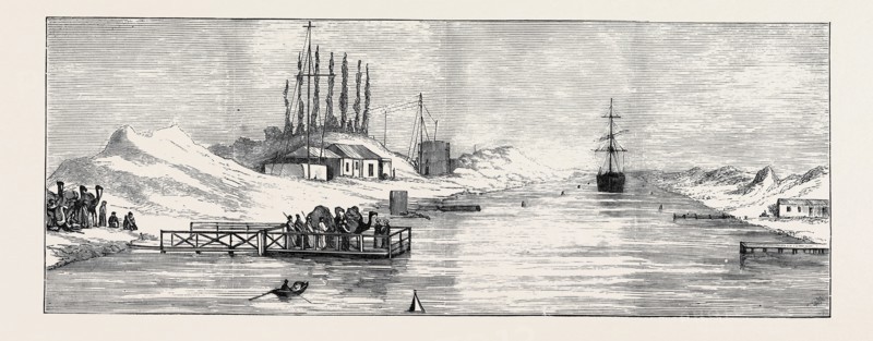 THE WAR IN EGYPT: THE FERRY AT KANTARA ON THE SUEZ CANAL