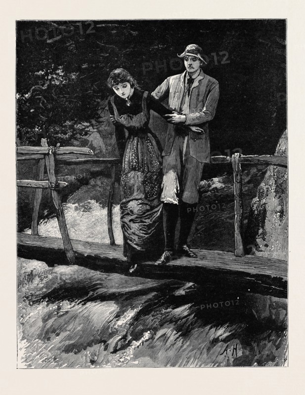 KIT, A MEMORY; BY JAMES PAYN: Frank found himself alone with Trenna upon the little rustic bridge that spanned the waterfall
