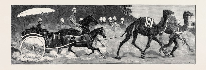 THE WAR IN EGYPT: A BRITISH GENERAL: SIR HAVELOCK ALLAN GOING TO THE FRONT