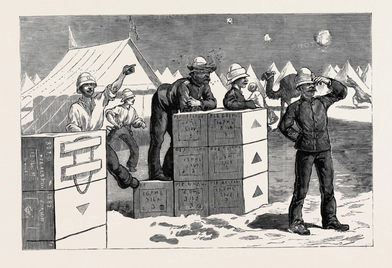 THE WAR IN EGYPT: THE FIRST RIFLE VOLUNTEERS UNDER FIRE: THE POST OFFICE CORPS AT KASSASSIN, SEPTEMBER 9