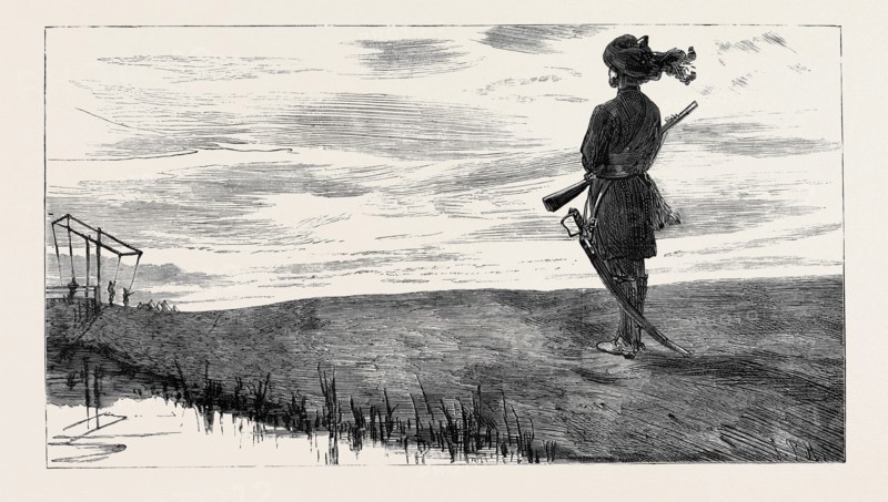 THE WAR IN EGYPT: "ON GUARD", A SUNSET SKETCH ON THE CANAL BANK AT KASSASSIN