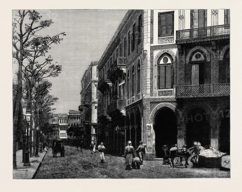 THE BRITISH OCCUPATION OF CAIRO: RUE DE L'HOTEL SHEPHEARD, EGYPT