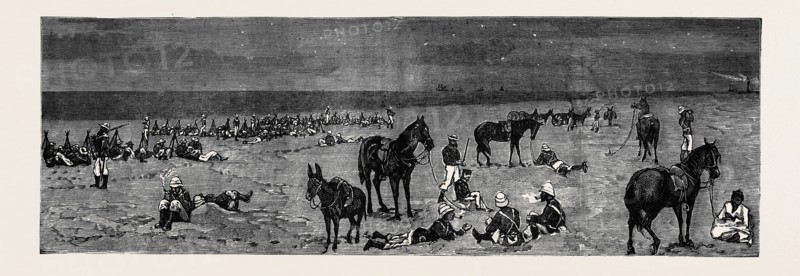 THE WAR IN EGYPT: A FORCE OF 150 BLUE JACKETS AWAITING DAYLIGHT TO ATTACK FORT GHEMILEH, 4.30 A.M., SEPTEMBER 21