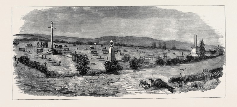 THE RECENT CAMPAIGN IN EGYPT: GRAVES OF BRITISH OFFICERS AND SOLDIERS AT ISMAILIA