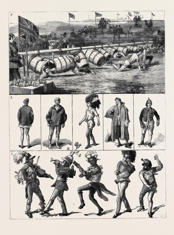 VOLUNTEER ATHLETIC SPORTS AT PORTSMOUTH: 1. The Obstacle Race; 2. Irregular Uniform of the Regulars; 3. Ethiopian Volunteers