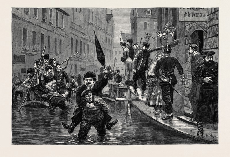 THE RECENT DISASTROUS FLOODS IN GERMANY: A STREET SCENE IN DÃƒÅìSSELDORF