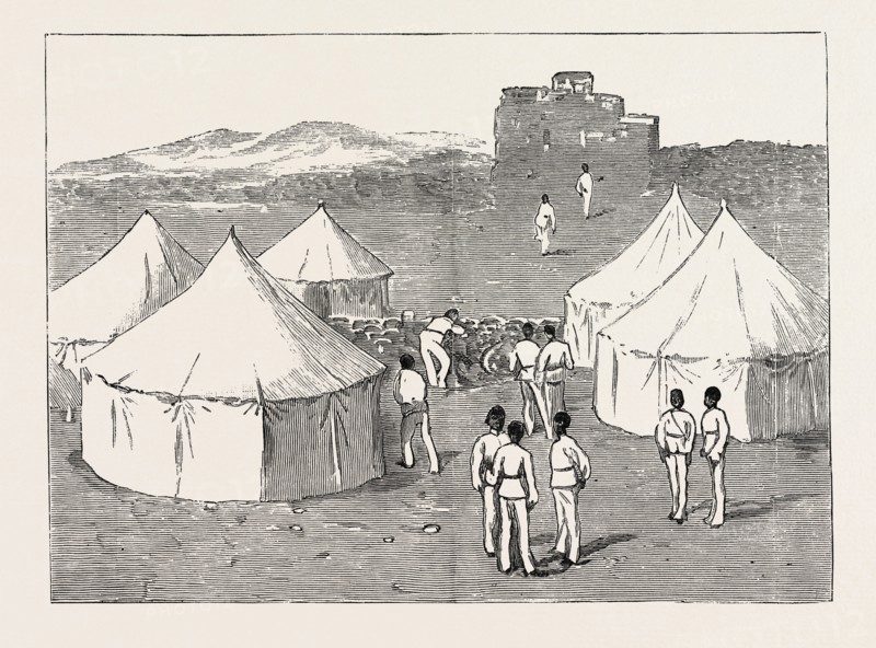 THE REBELLION IN THE SOUDAN (SUDAN): A SAD SIGHT, THE LAST ENCAMPMENT OCCUPIED BY SEVEN HUNDRED SOUDANESE BEFORE THEY WERE ANNIHILATED