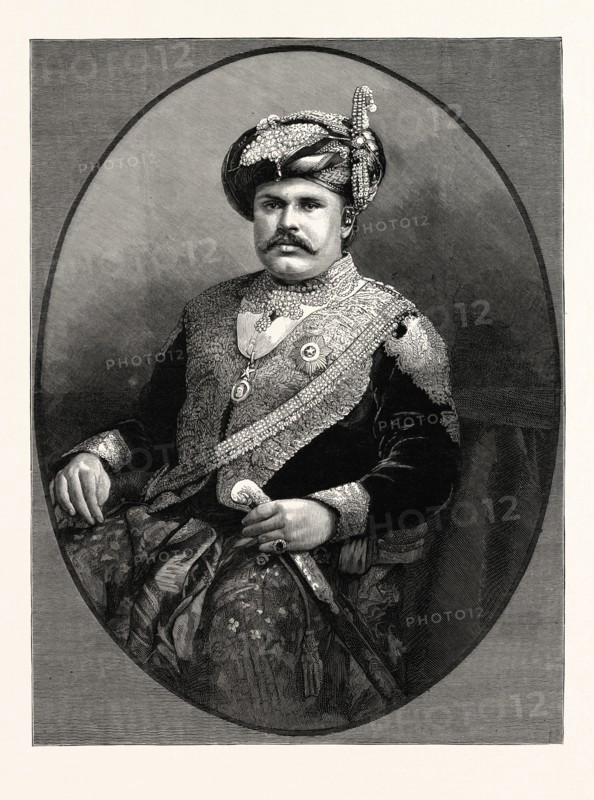 HIS HIGHNESS THE MAHARAJAH RAWUL SHREE TAKHTSINGJEE, K.C.S.I., THAKORE SAHIB OF BHOWNUGGER