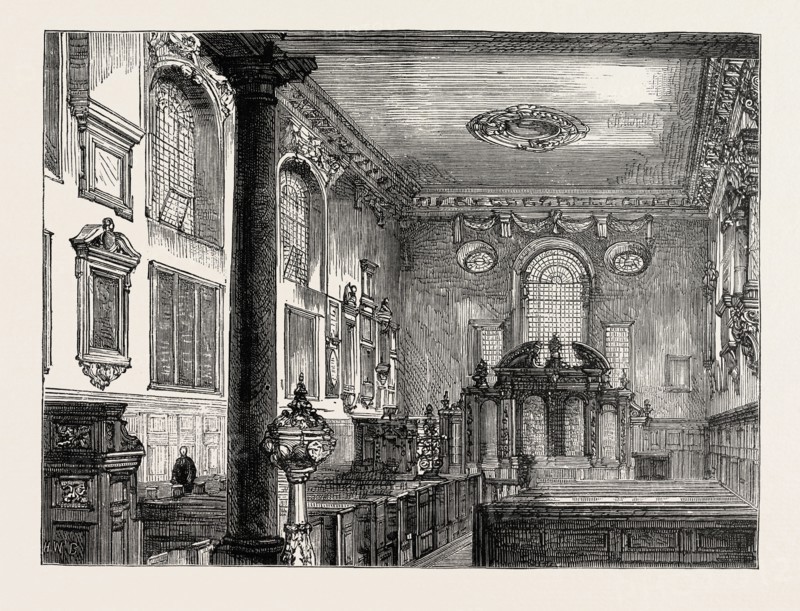INTERIOR OF ST. OLAVE'S, OLD JEWRY, LONDON