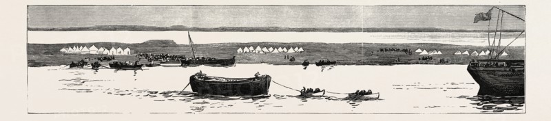 THE REBELLION IN THE SOUDAN (SUDAN), WITH BAKER PASHA'S EXPEDITION TO RELIEVE TOKAR: GENERAL VIEW OF TRINKITAT, THE PLACE OF DISEMBARKATION FOR THE EXPEDITION TO RELIEVE TOKAR