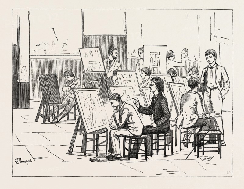 STUDENTS' LIFE IN A CONTINENTAL ART SCHOOL: THE ANTIQUE ROOM: TAKING IT EASY