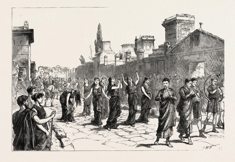 THE FUNERAL PROCESSION IN THE STRADA DELLE TOMBE, POMPEII