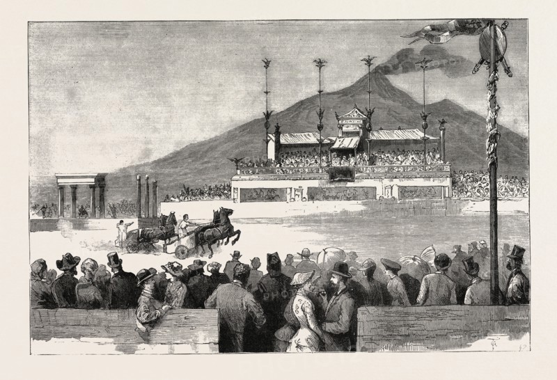 CHARIOT RACE IN THE ARENA, POMPEII