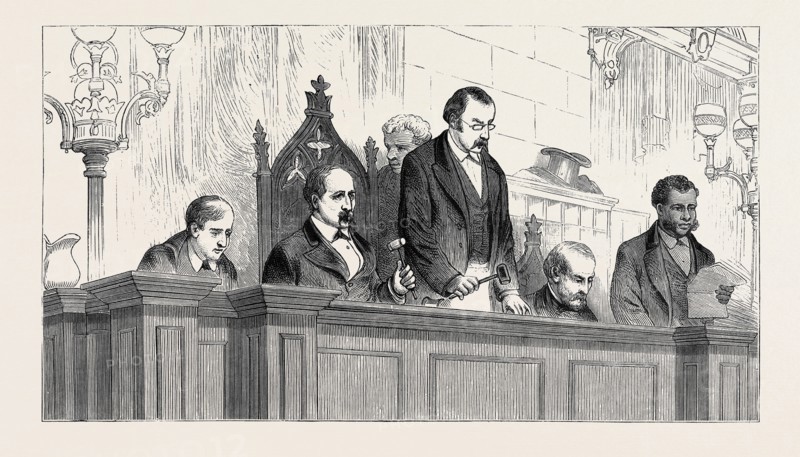 THE DUAL GOVERNMENT IN SOUTH CAROLINA: THE TWO RIVAL SPEAKERS PRESIDING OVER THE HOUSE OF REPRESENTATIVES, COLUMBIA