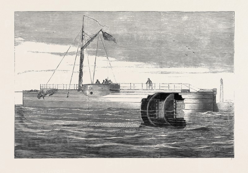 CLEOPATRA'S NEEDLE: PROPOSED SCHEME FOR TRANSPORTING THE MONUMENT TO ENGLAND: EXTERIOR OF THE CYLINDER CONTAINING THE NEEDLE