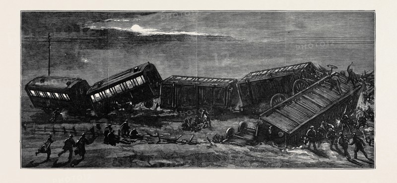 RAILWAY ACCIDENT NEAR WINCANTON: THE SCENE HALF-AN-HOUR AFTERWARDS