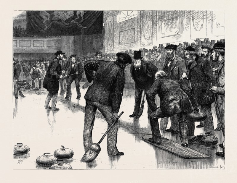 CURLING AT AN ICE RINK, MANCHESTER