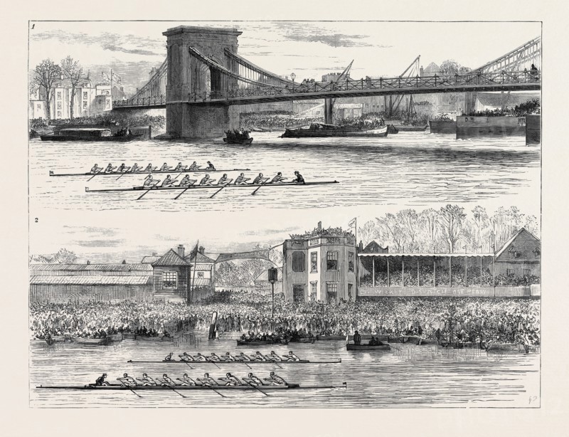 THE INTER-UNIVERSITY BOAT RACE: 1. Hammersmith Bridge; 2. The "Dead Heat"