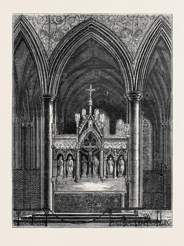 NEW REREDOS, SALISBURY CATHEDRAL, GIFT OF EARL BEAUCHAMP