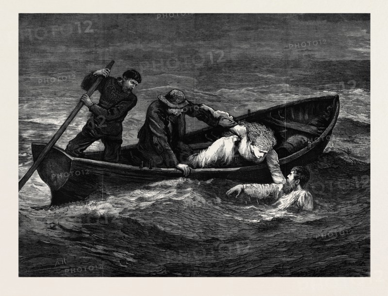 SCENE FROM MR. CHARLES READE'S NEW DRAMA, "THE SCUTTLED SHIP," AT THE OLYMPIC THEATRE, LONDON, 1877