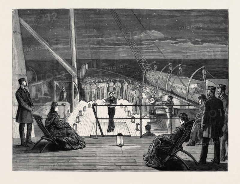 VISIT OF THE PRINCESS OF WALES TO GREECE, EVENING AMUSEMENT ON BOARD THE ROYAL YACHT "OSBORNE"