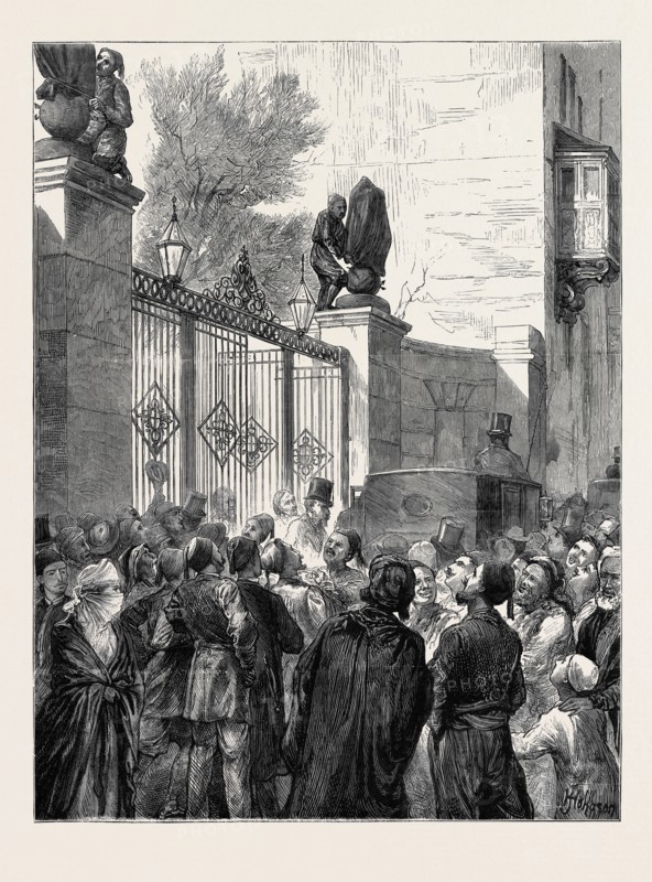 THE WAR IN THE EAST: DEPARTURE OF THE RUSSIAN EMBASSY FROM CONSTANTINOPLE: "COVERING THE EAGLES"