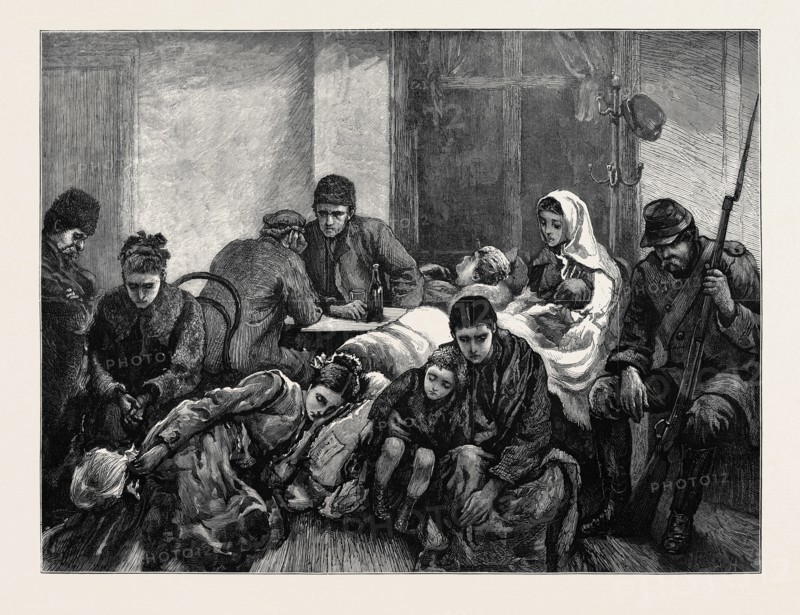 THE RUSSO-TURKISH WAR, OPENING OF THE CAMPAIGN IN EUROPE: FAMILIES MIGRATING FROM IBRAILA, WAITING FOR THE MIDNIGHT TRAIN