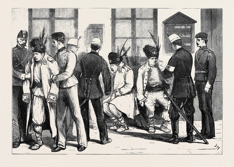 THE WAR IN THE EAST: INVALID ROMANIAN SOLDIERS AT A RAILWAY STATION
