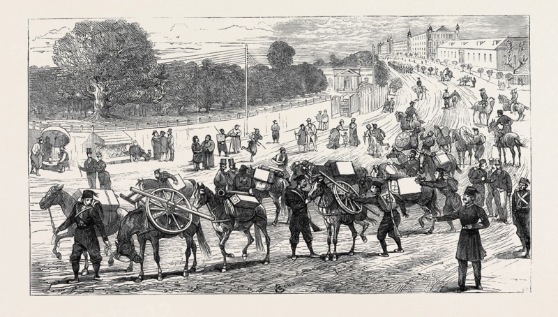 THE WAR IN THE EAST: DEPARTURE FROM CONSTANTINOPLE OF A TURKISH MOUNTAIN BATTERY FOR THE DEFENCE OF THE BALKANS