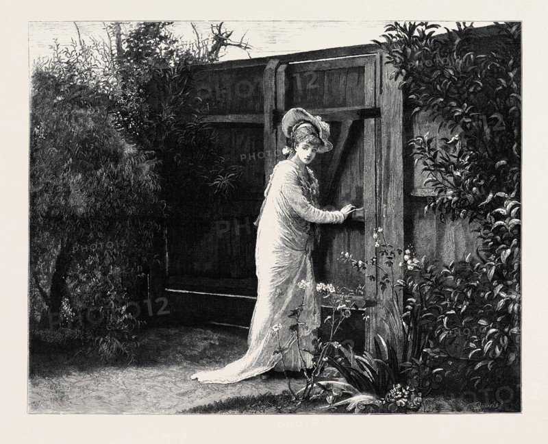 "WAITING AT THE GATE", FROM THE PICTURE BY MARCUS STONE, A.R.A.