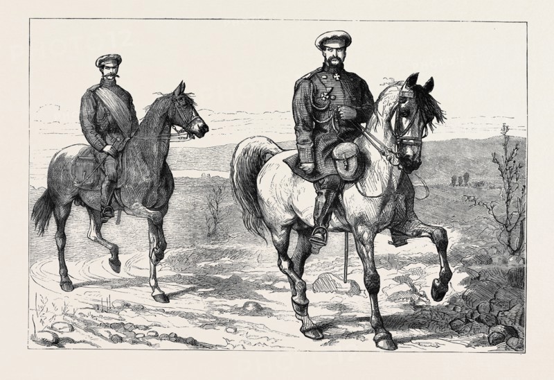THE WAR IN THE EAST: WITH THE RUSSIANS, THE GRAND DUKE NICHOLAS NICHOLAIEVITCH, COMMANDER-IN-CHIEF OF THE FORCES ON THE DANUBE, AND HIS AIDE-DE-CAMP