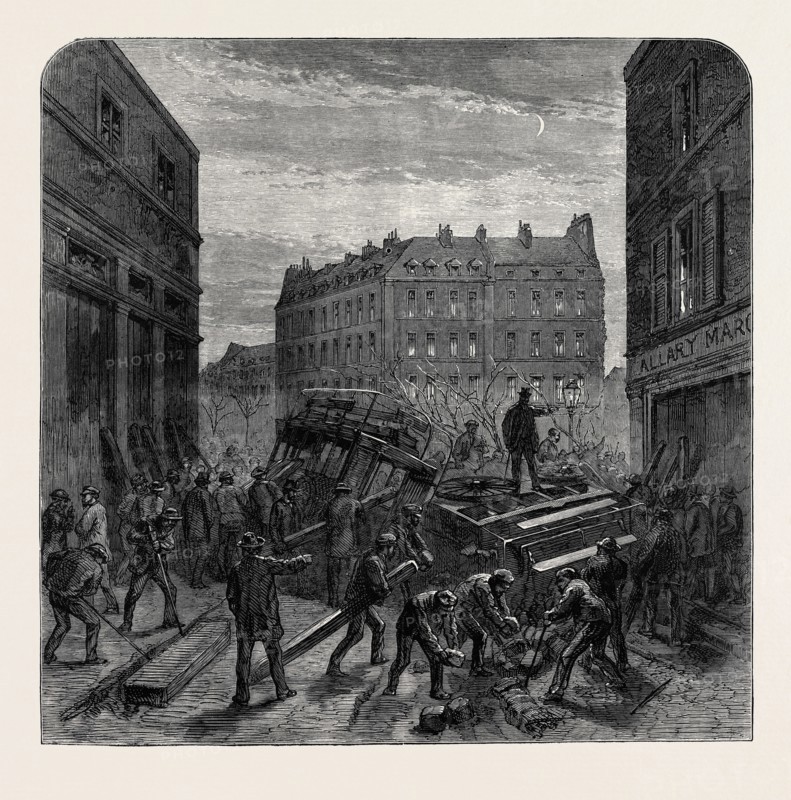 THE BARRICADES IN PARIS, FRANCE, 1870