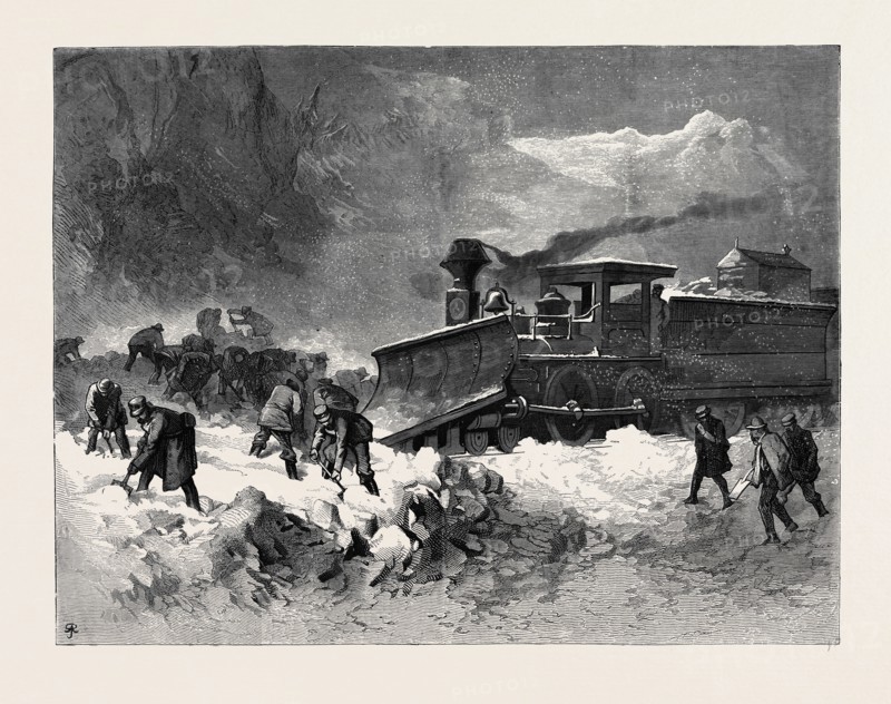 SNOW DRIFT ON THE UNION PACIFIC RAILWAY, 1870