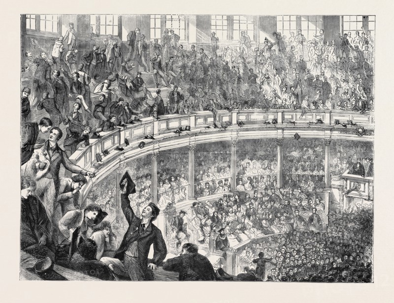 OXFORD COMMEMORATION, THE THEATRE FROM THE UNDERGRADUATES' GALLERY, 1870