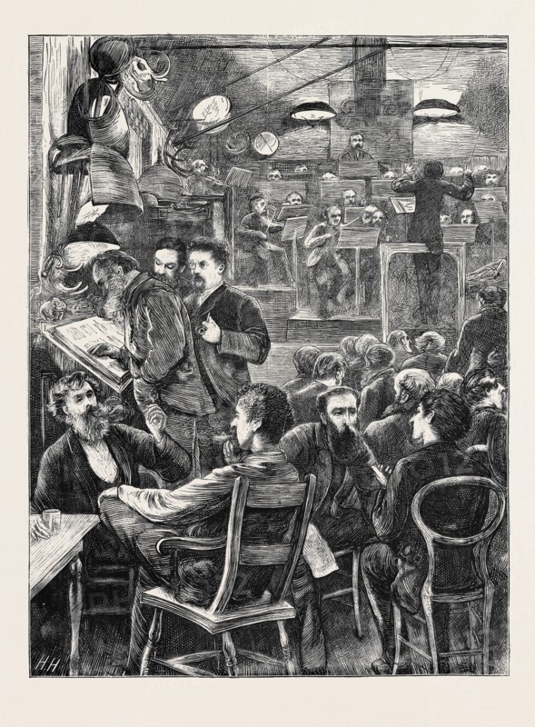 A "SMOKING CONCERT" BY THE WANDERING MINSTRELS, 1870
