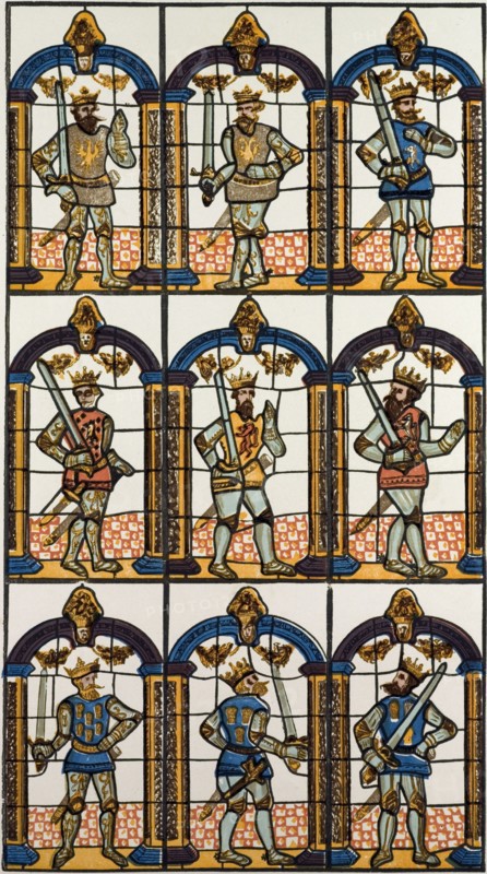 PAINTED WINDOW, TWO SAXON EARLS OF MERCIA, AND SEVEN NORMAN EARLS OF CHESTER