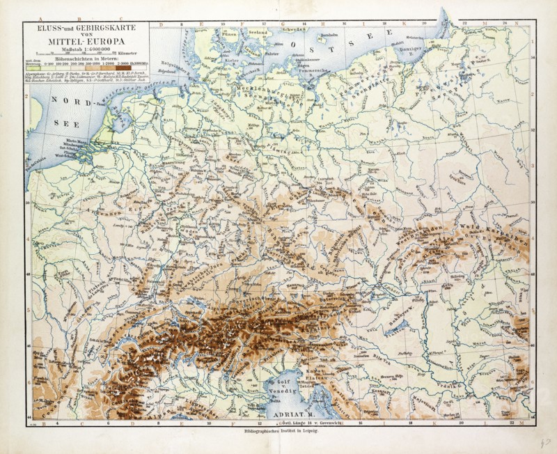MAP OF CENTRAL EUROPE, 1899