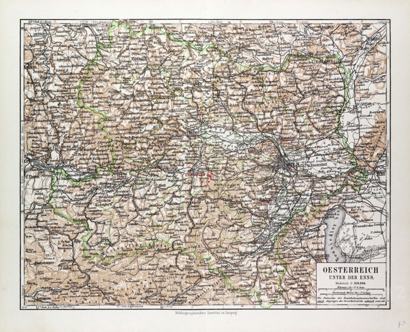 MAP OF AUSTRIA, 1899