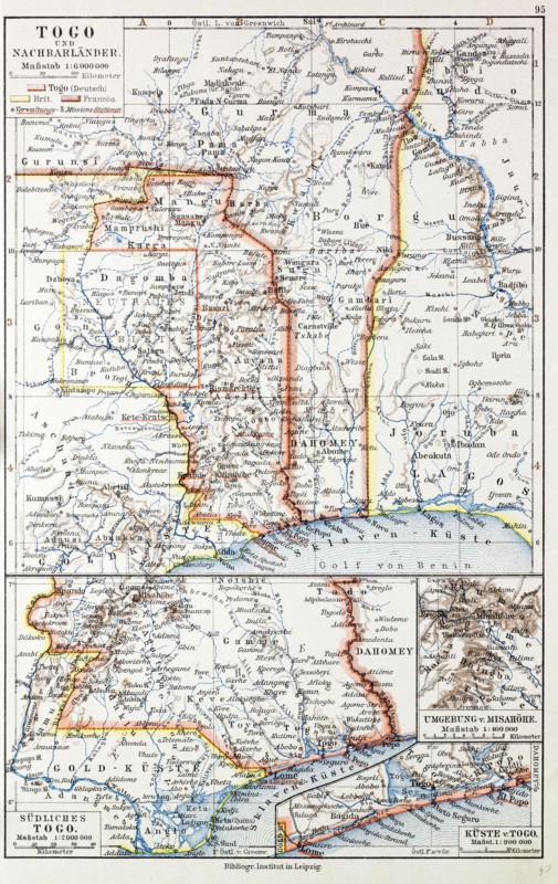 MAP OF THE REPUBLIC OF TOGO, 1899