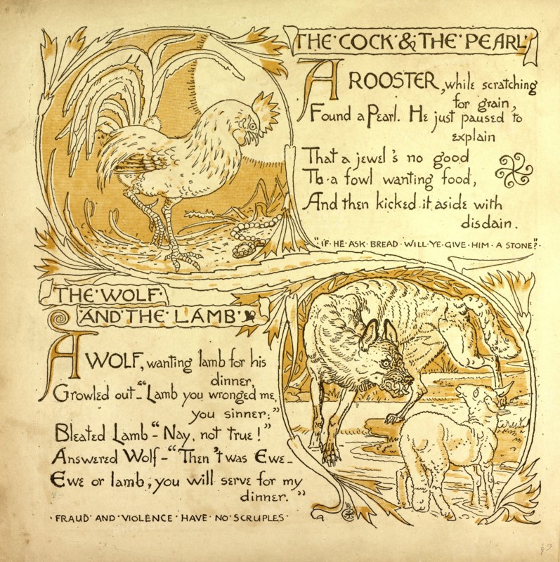THE COCK AND THE PEARL; THE WOLF AND THE LAMB
