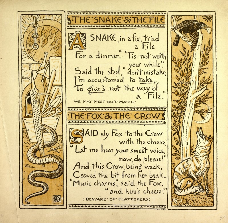 THE SNAKE AND THE FILE; THE FOX AND THE CROW