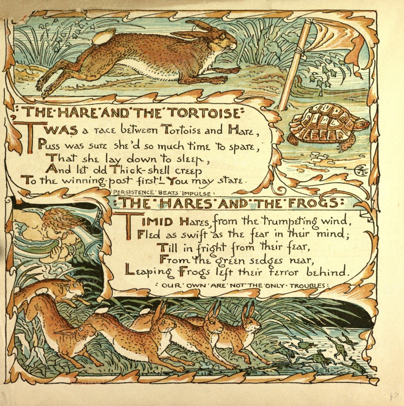THE HARE AND THE TORTOISE; THE HARES AND THE FROGS